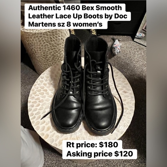 Authentic 1460 Bex Smooth Leather Lace Up Boots by Dr. Martens Women's - Picture 1 of 7